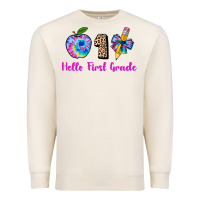 Sandshell hello first grade tie dye 3200x2400 Premium Sweatshirt - AdoDesignShop