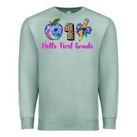 Seafoam hello first grade tie dye 3200x2400 Premium Sweatshirt - AdoDesignShop