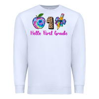 White hello first grade tie dye 3200x2400 Premium Sweatshirt - AdoDesignShop