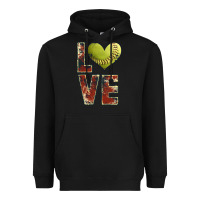 Black softball love Heavyweight Hoodie - JahusDesignShop