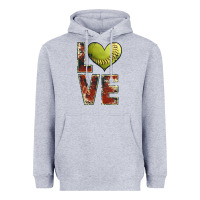 Heather Grey softball love Heavyweight Hoodie - JahusDesignShop