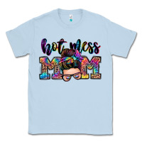 Dusty Blue hot mess mom messy bun Classic Tee - Zillion Design Studio
