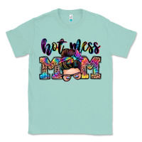 Seafoam hot mess mom messy bun Classic Tee - Zillion Design Studio