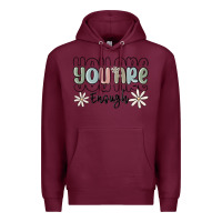 Burgundy you are enough Premium Hoodie - MaliasSmallBusiness