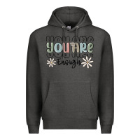 Charcoal Heather you are enough Premium Hoodie - MaliasSmallBusiness