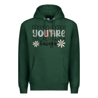Sports Green you are enough Premium Hoodie - MaliasSmallBusiness