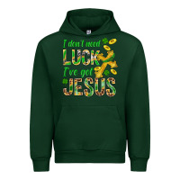 Forest Green I Don't Need Luck I've Got Jesus St. Patricks Urban Hoodie - BundleAndBundleShop