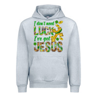 Heather Grey I Don't Need Luck I've Got Jesus St. Patricks Urban Hoodie - BundleAndBundleShop