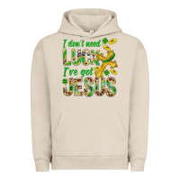 Pigment French Oak I Don't Need Luck I've Got Jesus St. Patricks Urban Hoodie - BundleAndBundleShop