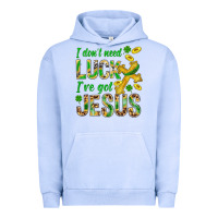 Pigment Grape Ice I Don't Need Luck I've Got Jesus St. Patricks Urban Hoodie - BundleAndBundleShop