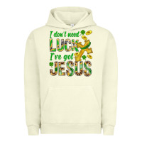 Pigment Pistachio I Don't Need Luck I've Got Jesus St. Patricks Urban Hoodie - BundleAndBundleShop