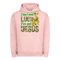 Pigment Salmon I Don't Need Luck I've Got Jesus St. Patricks Urban Hoodie - BundleAndBundleShop
