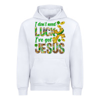 White I Don't Need Luck I've Got Jesus St. Patricks Urban Hoodie - BundleAndBundleShop