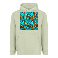 Matcha turquoise leopard seamless pattern Heavyweight Hoodie - BundleAndBundleShop