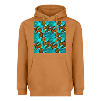 Meerkat turquoise leopard seamless pattern Heavyweight Hoodie - BundleAndBundleShop