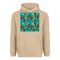 Mushroom turquoise leopard seamless pattern Heavyweight Hoodie - BundleAndBundleShop