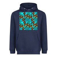 Navy turquoise leopard seamless pattern Heavyweight Hoodie - BundleAndBundleShop