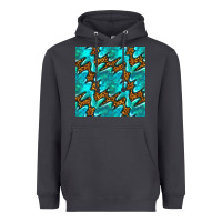 Smoke turquoise leopard seamless pattern Heavyweight Hoodie - BundleAndBundleShop
