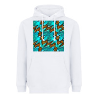 White turquoise leopard seamless pattern Heavyweight Hoodie - BundleAndBundleShop