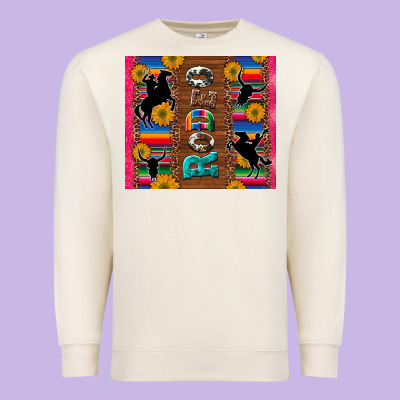 Rodeo Serape Leopard Glitter Premium Sweatshirt Designed By Artiststas