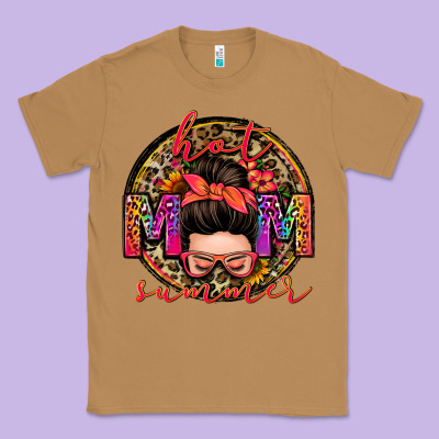 Hot Mom Summer Messy Bun Classic Tee Designed By Zillion Design Studio
