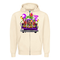 Sandshell mardi gras farm truck Zipper Hoodie - FaDigitalArtStudio