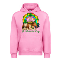 Fuchsia Pink St. Patrick's Day Farm Animal Png Urban Hoodie - BundleAndBundleShop