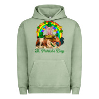 Pigment Oil Green St. Patrick's Day Farm Animal Png Urban Hoodie - BundleAndBundleShop