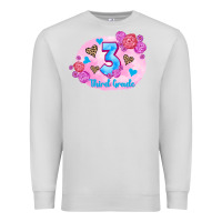 Dove Grey back to school flowers third grade 3200x2400 Premium Sweatshirt - AdoDesignShop
