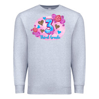 Heather Grey back to school flowers third grade 3200x2400 Premium Sweatshirt - AdoDesignShop