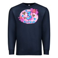 Navy back to school flowers third grade 3200x2400 Premium Sweatshirt - AdoDesignShop