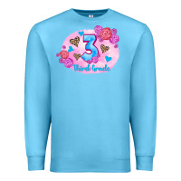 Ocean Blue back to school flowers third grade 3200x2400 Premium Sweatshirt - AdoDesignShop