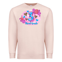 Pale Pink back to school flowers third grade 3200x2400 Premium Sweatshirt - AdoDesignShop