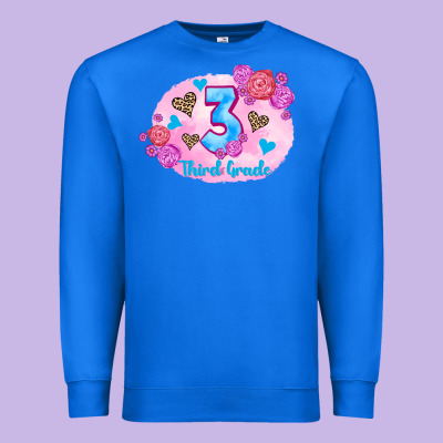 Back To School Flowers Third Grade 3200x2400 Premium Sweatshirt Designed By Adodesignshop