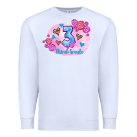 White back to school flowers third grade 3200x2400 Premium Sweatshirt - AdoDesignShop