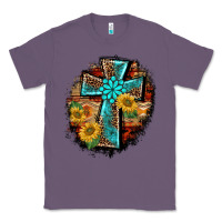 Lavender western turquoise's leopard cross  wooden aztek sunflowers background Classic Tee - BarkalooDesign