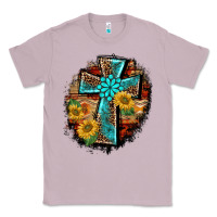 Lilac western turquoise's leopard cross  wooden aztek sunflowers background Classic Tee - BarkalooDesign