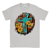 Moon Dust western turquoise's leopard cross  wooden aztek sunflowers background Classic Tee - BarkalooDesign