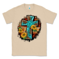 Mushroom western turquoise's leopard cross  wooden aztek sunflowers background Classic Tee - BarkalooDesign