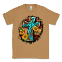 Toasted Coconut western turquoise's leopard cross  wooden aztek sunflowers background Classic Tee - BarkalooDesign