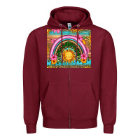 Burgundy summer rainbow Zipper Hoodie - HRA Design Shop