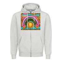 Dove Grey summer rainbow Zipper Hoodie - HRA Design Shop