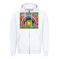 White summer rainbow Zipper Hoodie - HRA Design Shop