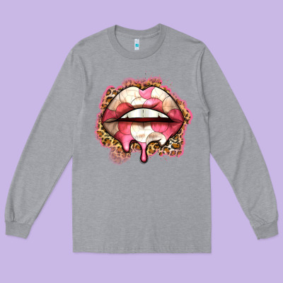 Volleyball Lips Long Sleeve Tee Designed By Zillion Design Studio