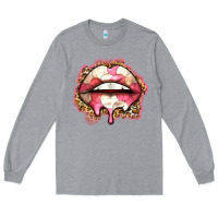 Heather Grey volleyball lips Long Sleeve Tee - Zillion Design Studio