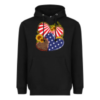 Black america heart and sunflower Heavyweight Hoodie - Artiststas
