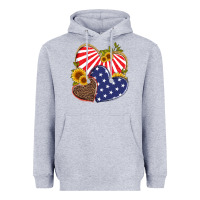 Heather Grey america heart and sunflower Heavyweight Hoodie - Artiststas