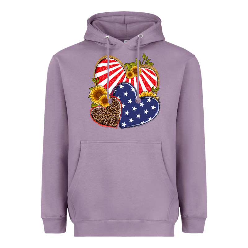 America Heart And Sunflower Heavyweight Hoodie by Artiststas | Teevron