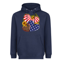 Navy america heart and sunflower Heavyweight Hoodie - Artiststas
