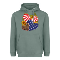 Sage america heart and sunflower Heavyweight Hoodie - Artiststas
